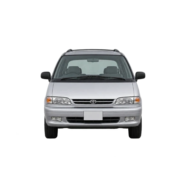 Toyota Estima 1995 باللون فضي، منظر أمامي