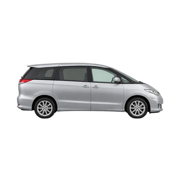 Toyota Estima 2010 باللون فضي، منظر منظر جانبي (باتجاه اليمين)
