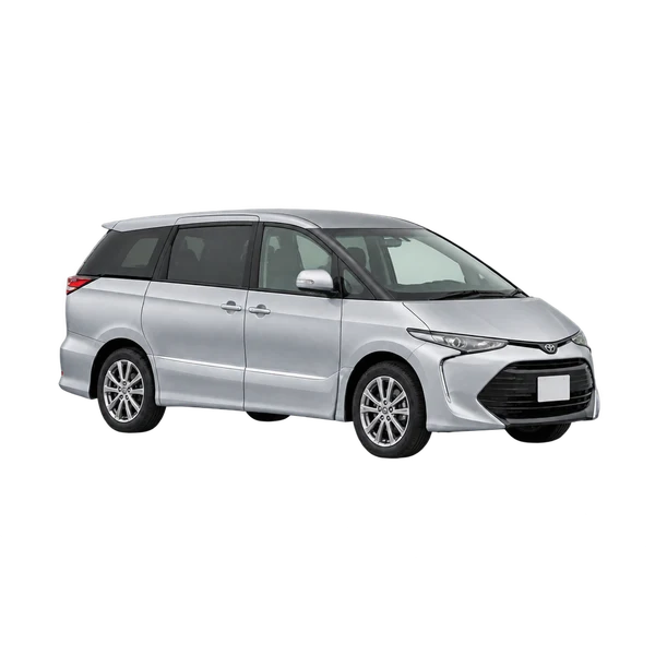 2020 Toyota Estima in Silber, Ansicht: Dreiviertelansicht vorne (nach links gerichtet)