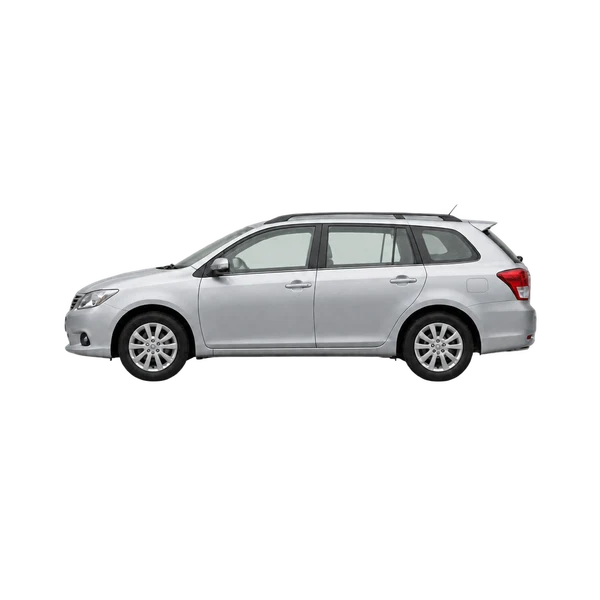 Toyota Fielder 2010 argent, vue côté (vers la gauche)