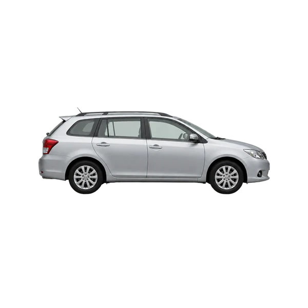Toyota Fielder 2010 argent, vue profil (tourné vers la droite)