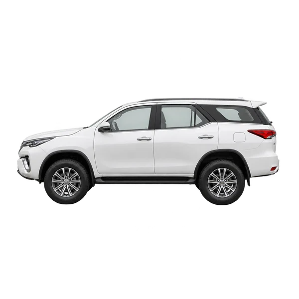ホワイトの2020 Toyota Fortuner（側面（左向き）ビュー）