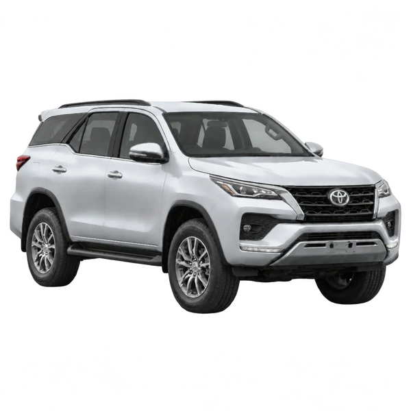 2021 Toyota Fortuner in Silber, Ansicht: Dreiviertelansicht vorne (nach rechts)