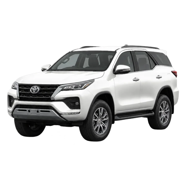ホワイトの2021 Toyota Fortuner（フロントスリークォーター(左向き)ビュー）