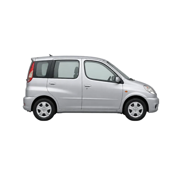 Toyota Funcargo 2000 باللون فضي، منظر منظر جانبي (باتجاه اليمين)