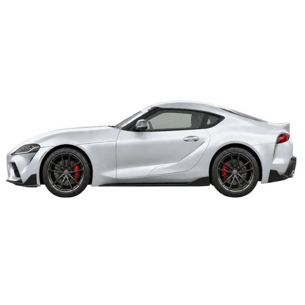 2026 Toyota GR Supra in Silber, Ansicht: Seite (nach links gerichtet)