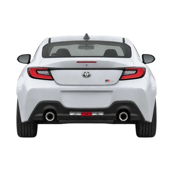 Toyota GR86 2025 باللون فضي، منظر من الخلف