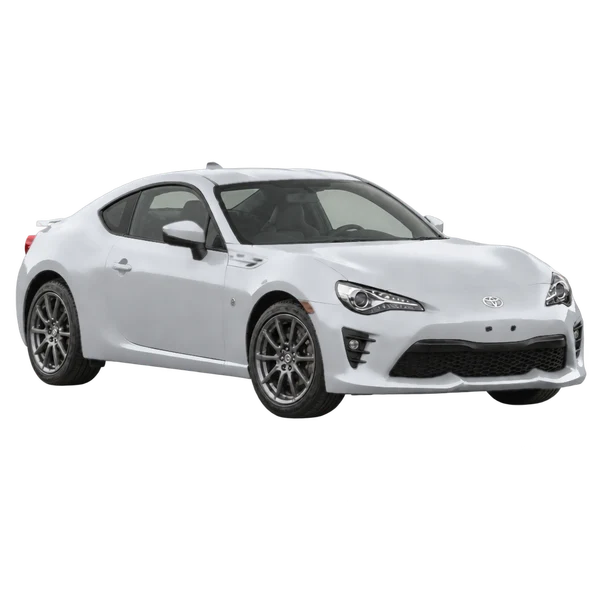 silver 2021 Toyota GT86 front three-quarter (facing right) view