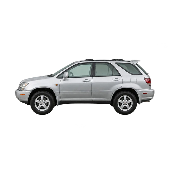 シルバーの1995 Toyota Harrier（側面（左向き）ビュー）