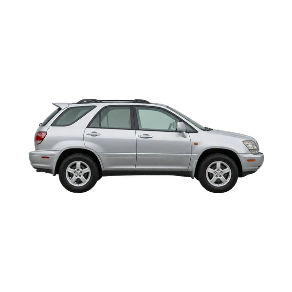 シルバーの1995 Toyota Harrier（側面（右向き）ビュー）