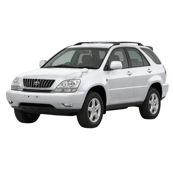 Toyota Harrier 2002 en plateado, vista frontal tres cuartos (hacia la izquierda)