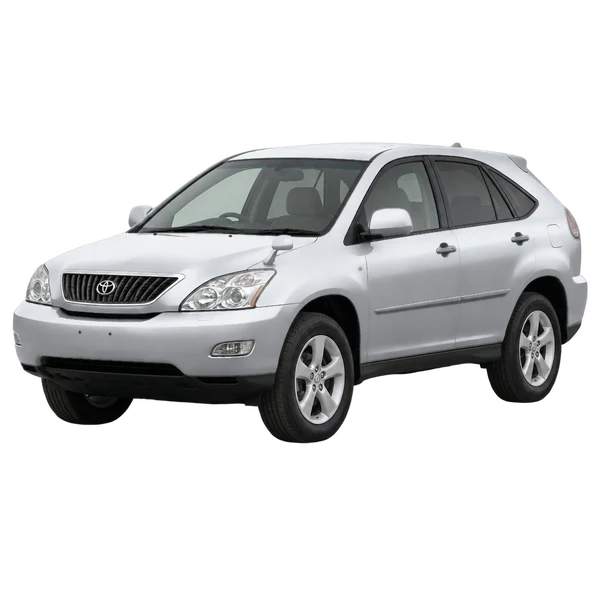 Toyota Harrier 2003 en plateado, vista frontal tres cuartos (hacia la izquierda)