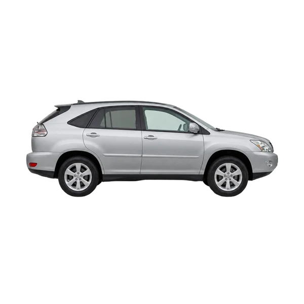 シルバーの2010 Toyota Harrier（側面（右向き）ビュー）