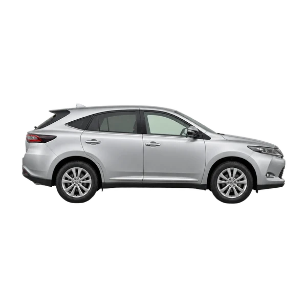 シルバーの2015 Toyota Harrier（側面（右向き）ビュー）