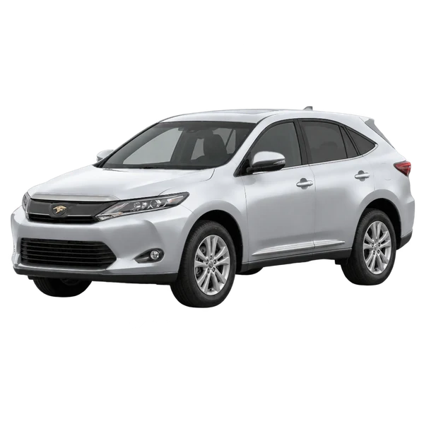 シルバーの2016 Toyota Harrier（フロントスリークォーター(左向き)ビュー）
