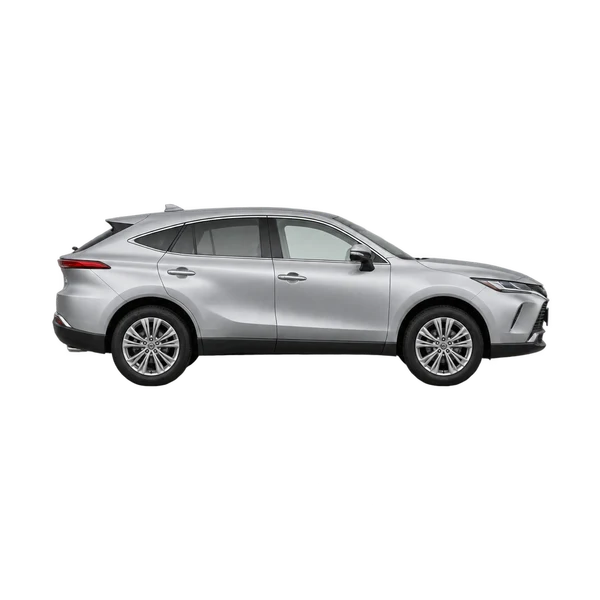 シルバーの2020 Toyota Harrier（側面（右向き）ビュー）
