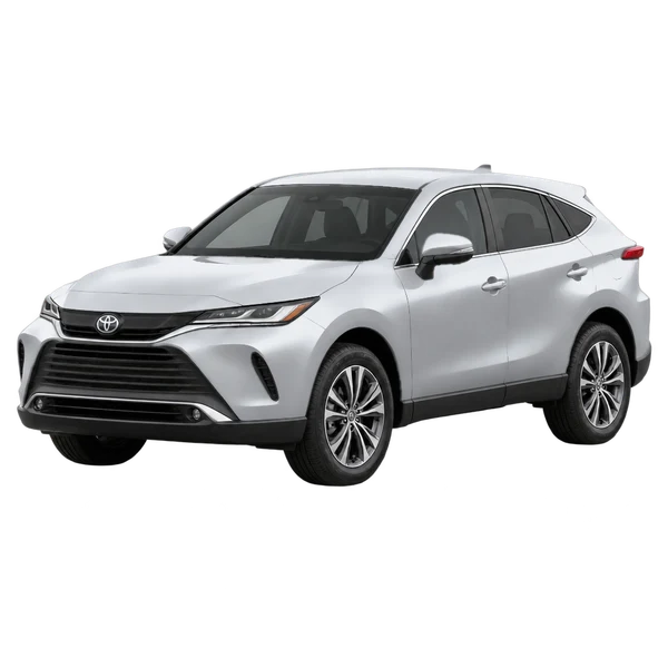 シルバーの2021 Toyota Harrier（フロントスリークォーター(左向き)ビュー）