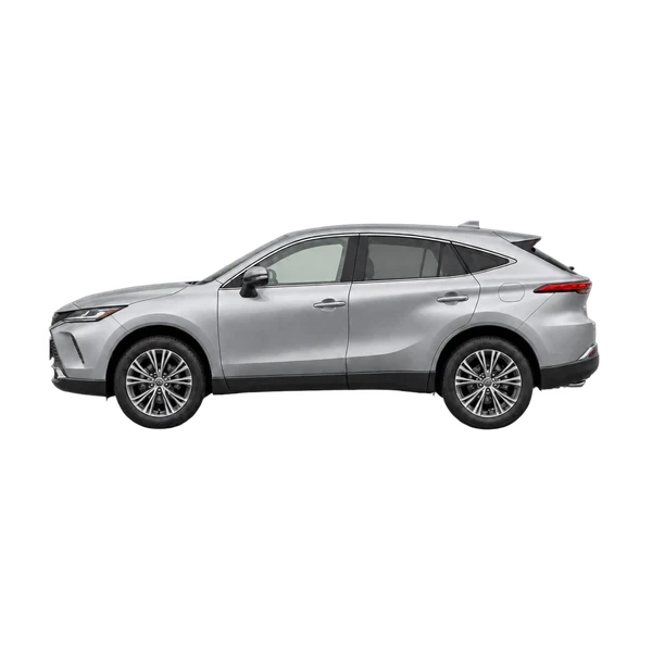 シルバーの2025 Toyota Harrier（側面（左向き）ビュー）