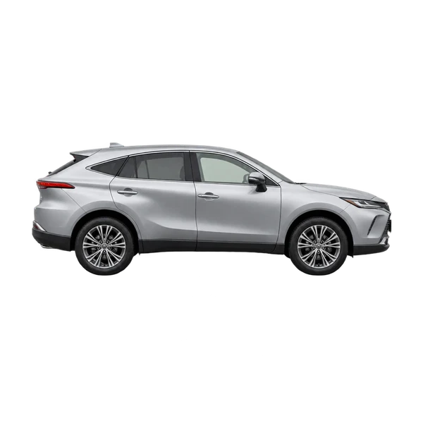 シルバーの2025 Toyota Harrier（側面（右向き）ビュー）