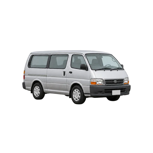2000 Toyota Hiace in Silber, Ansicht: Dreiviertelansicht vorne (nach links gerichtet)