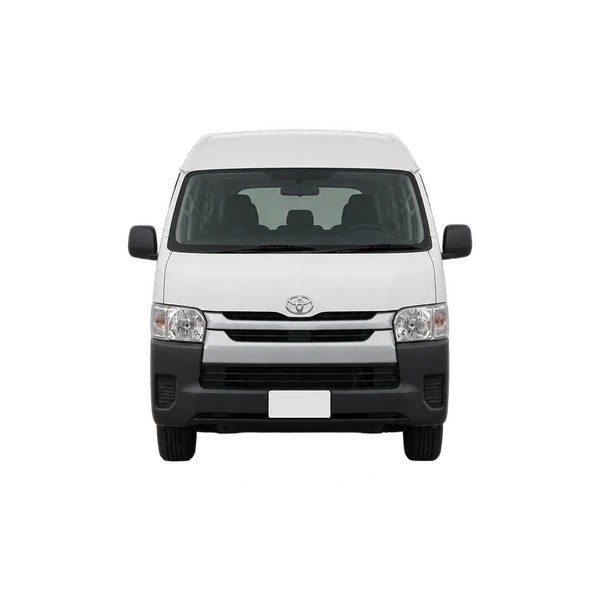 2021 Toyota Hiace in weiß, Ansicht: Front
