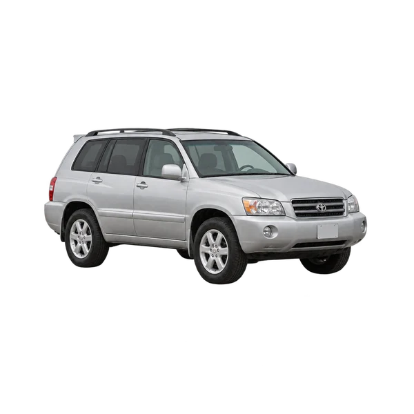 silver 2000 Toyota Highlander front three-quarter (facing left) view