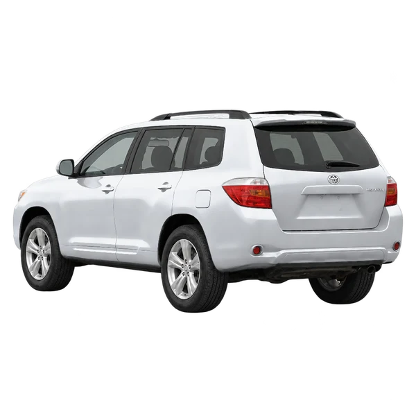 silver 2008 Toyota Highlander rear three-quarter (facing left) view