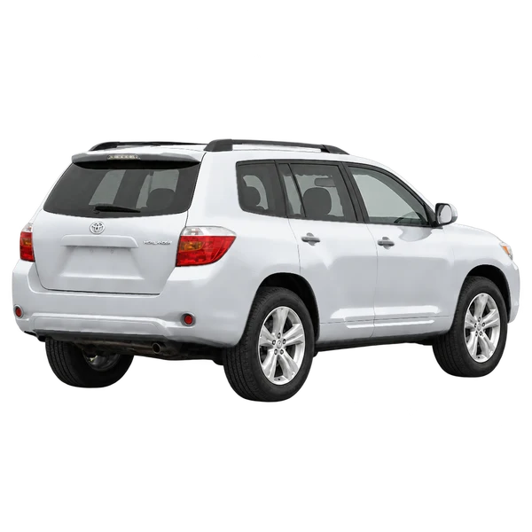 silver 2008 Toyota Highlander rear three-quarter (facing right) view