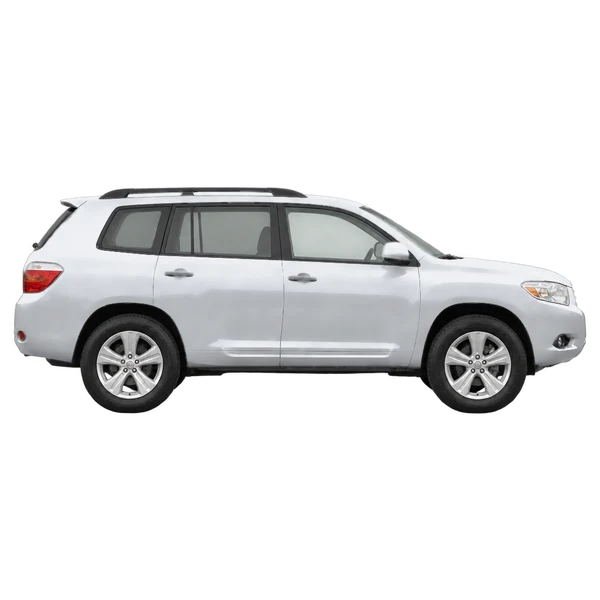 Toyota Highlander 2012 en plateado, vista lateral (hacia la derecha)