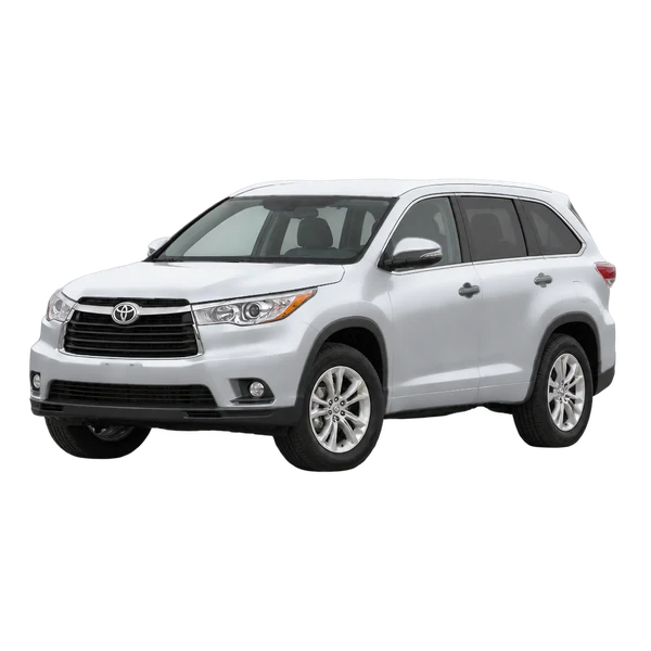 silver 2014 Toyota Highlander front three-quarter (facing left) view