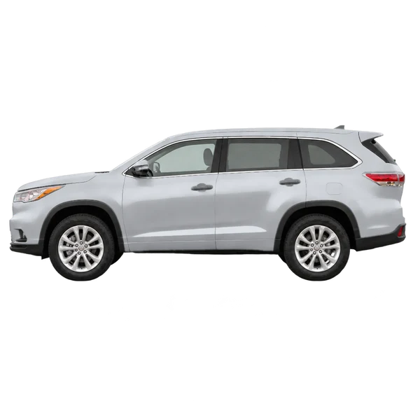 silver 2014 Toyota Highlander side (facing left) view