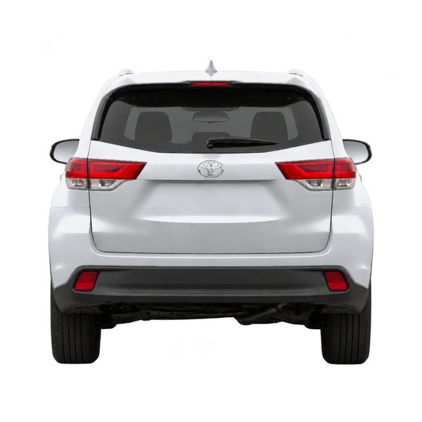 Toyota Highlander 2019 prata, vista traseira