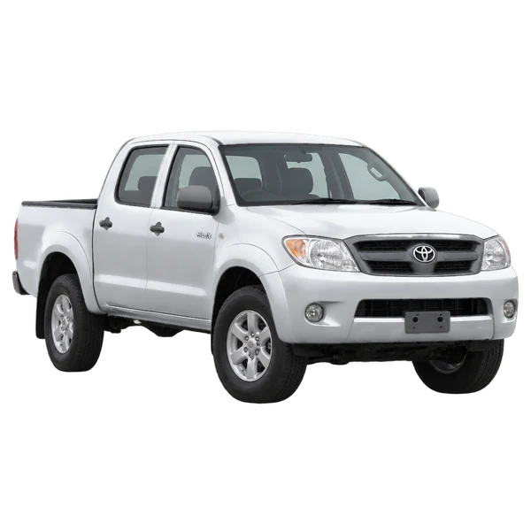 シルバーの2012 Toyota Hilux(フロントスリークォーター(左向き)ビュー)
