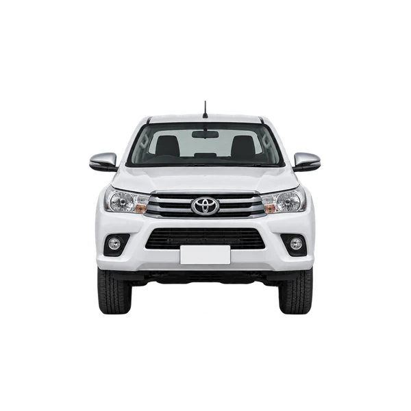 Toyota Hilux 2016 باللون أبيض، منظر أمامي