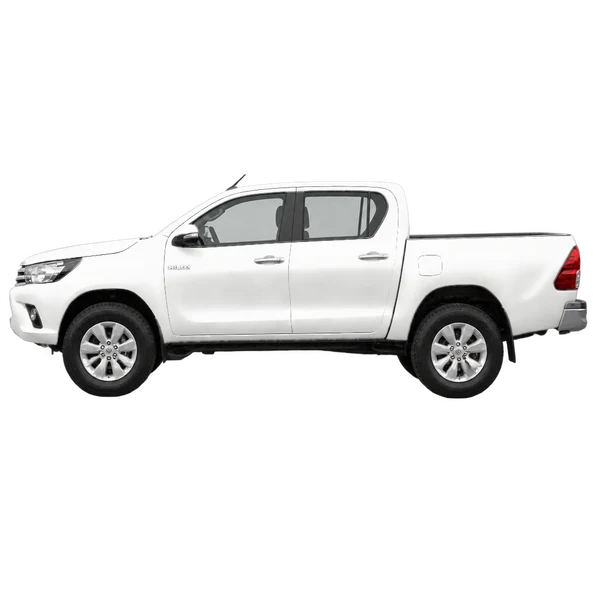 Toyota Hilux 2018 blanc, vue côté (vers la gauche)