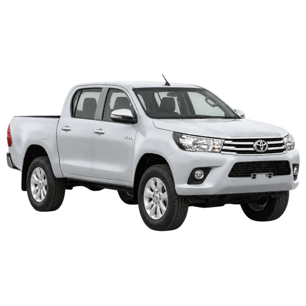 2021 Toyota Hilux in Silber, Ansicht: Dreiviertelansicht vorne (nach rechts)