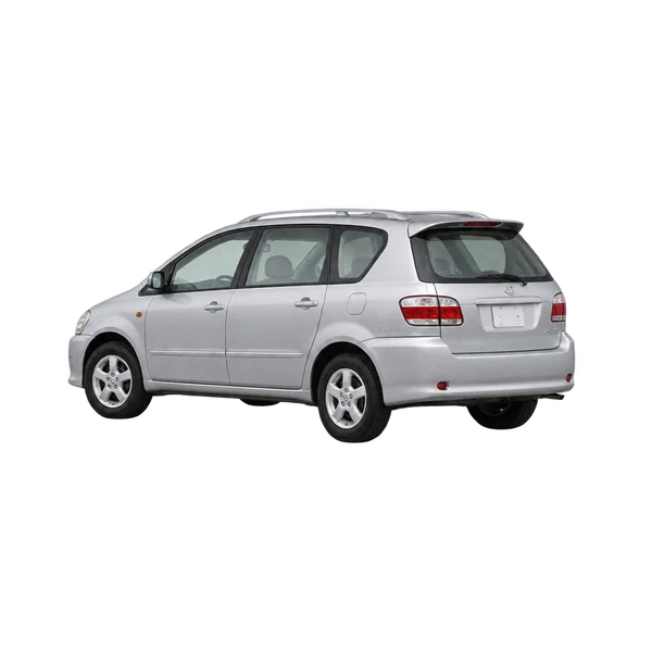 Toyota Ipsum 2000 باللون فضي، منظر ثلاثة أرباع خلفي (باتجاه اليسار)