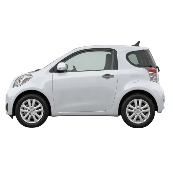 Toyota IQ 2011 prata, vista lateral (voltada para a esquerda)