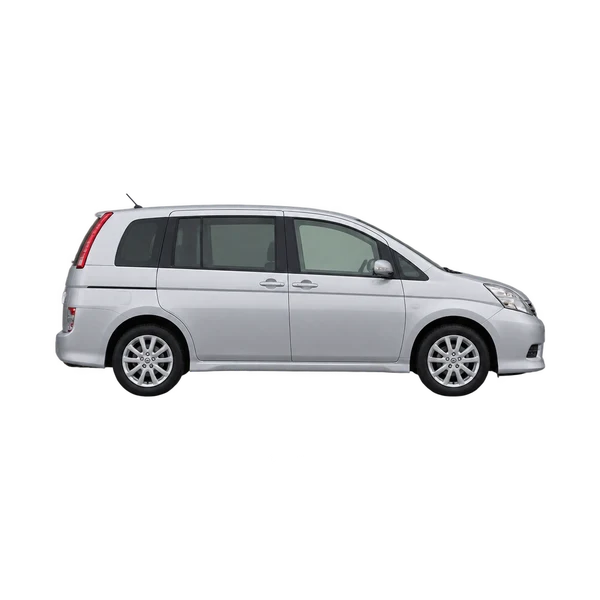 Toyota Isis 2015 باللون فضي، منظر منظر جانبي (باتجاه اليمين)