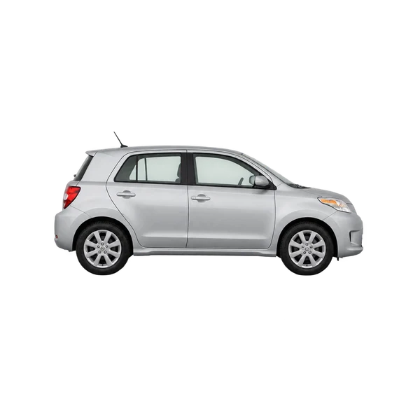 Toyota IST 2010 en plateado, vista lateral (hacia la derecha)
