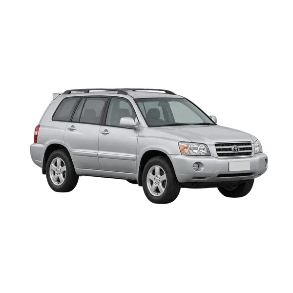 Toyota Kluger 2000 prata, vista dianteira em três quartos (voltada para a esquerda)