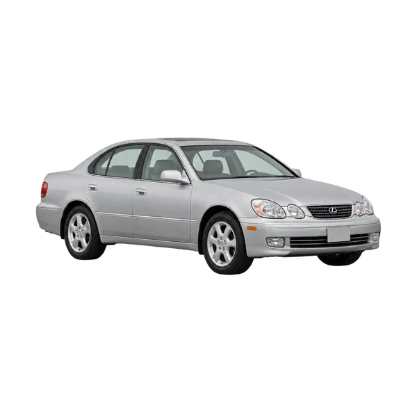 Toyota Lexus 2000 prata, vista dianteira em três quartos (voltada para a esquerda)