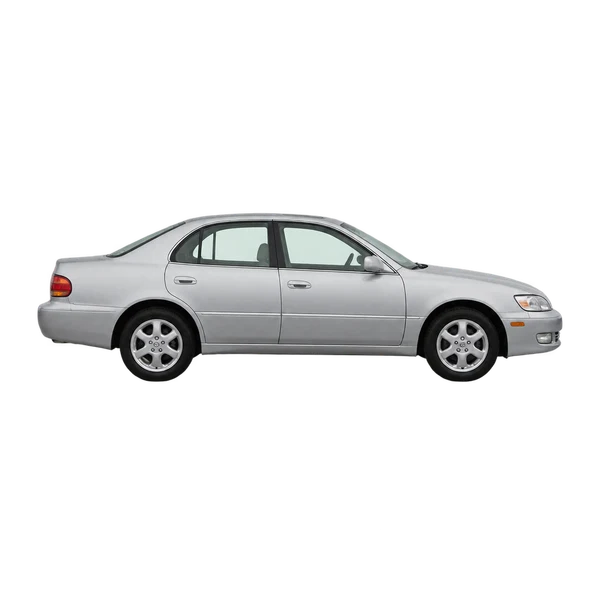Toyota Lexus 2000 prata, vista lateral (voltada para a direita)