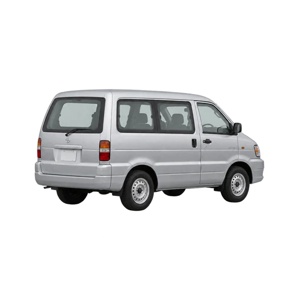 Toyota Liteace 2000 en plateado, vista tres cuartos trasero (mirando a la izquierda)