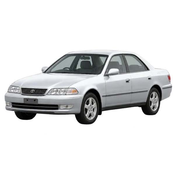 1998 Toyota Mark II in Silber, Ansicht: Dreiviertelansicht vorne (nach links gerichtet)
