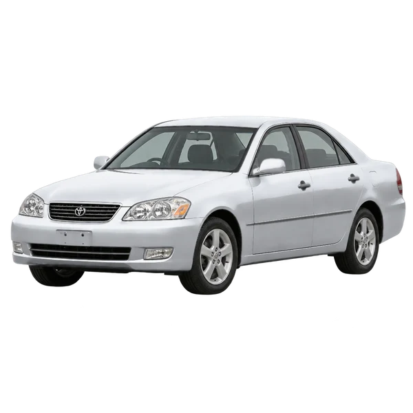 2001 Toyota Mark II in Silber, Ansicht: Dreiviertelansicht vorne (nach links gerichtet)