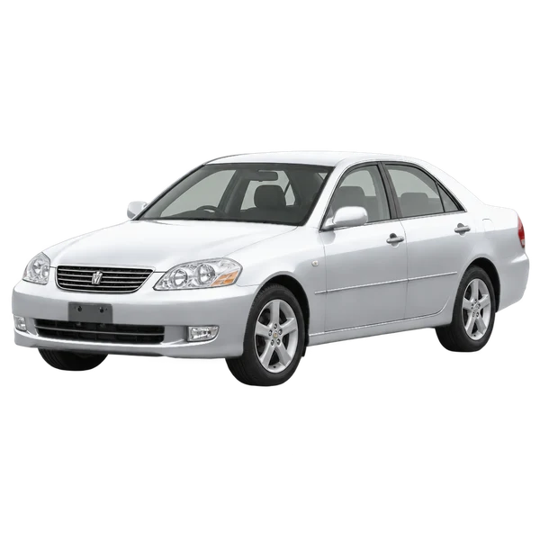 2002 Toyota Mark II in Silber, Ansicht: Dreiviertelansicht vorne (nach links gerichtet)