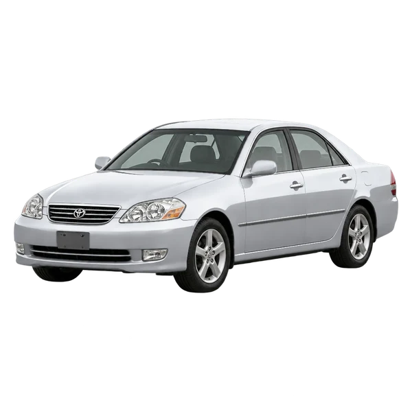 2003 Toyota Mark II in Silber, Ansicht: Dreiviertelansicht vorne (nach links gerichtet)