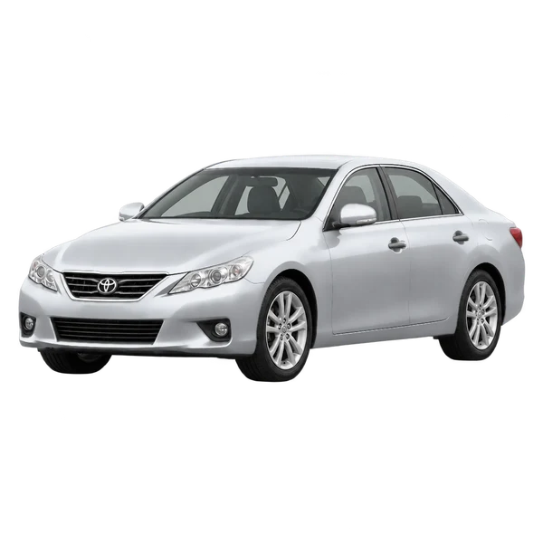 Toyota Markx 2010 argent, vue trois-quarts avant (orienté vers la gauche)