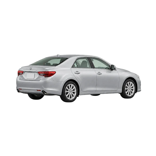 シルバーの2015 Toyota Markx(リア斜め(左向き)ビュー)